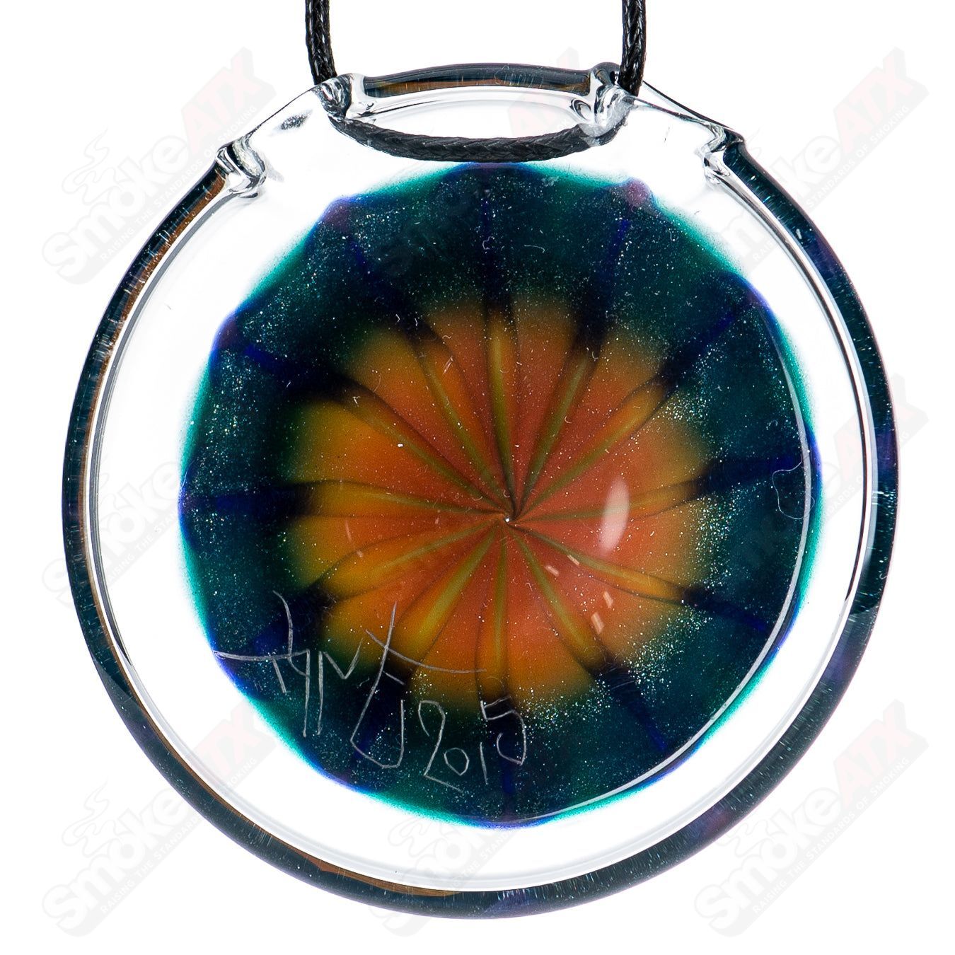 2 Dotstack Pendant (Signed 2015) by Tyme Glass - Smoke ATX