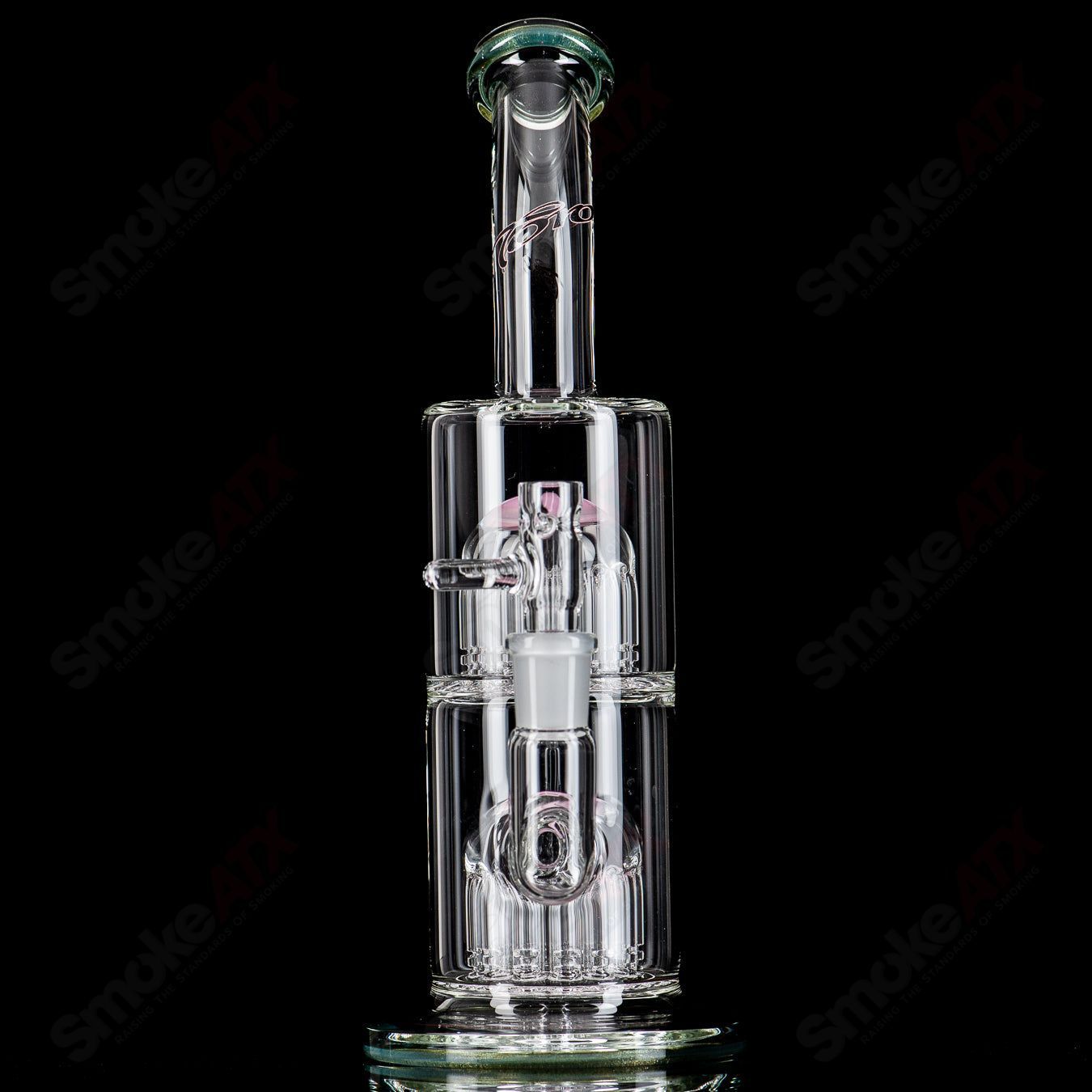 2 Double Micro 13/13 Arm Perc w/ Colored Caps by Toro Glass - Smoke ATX