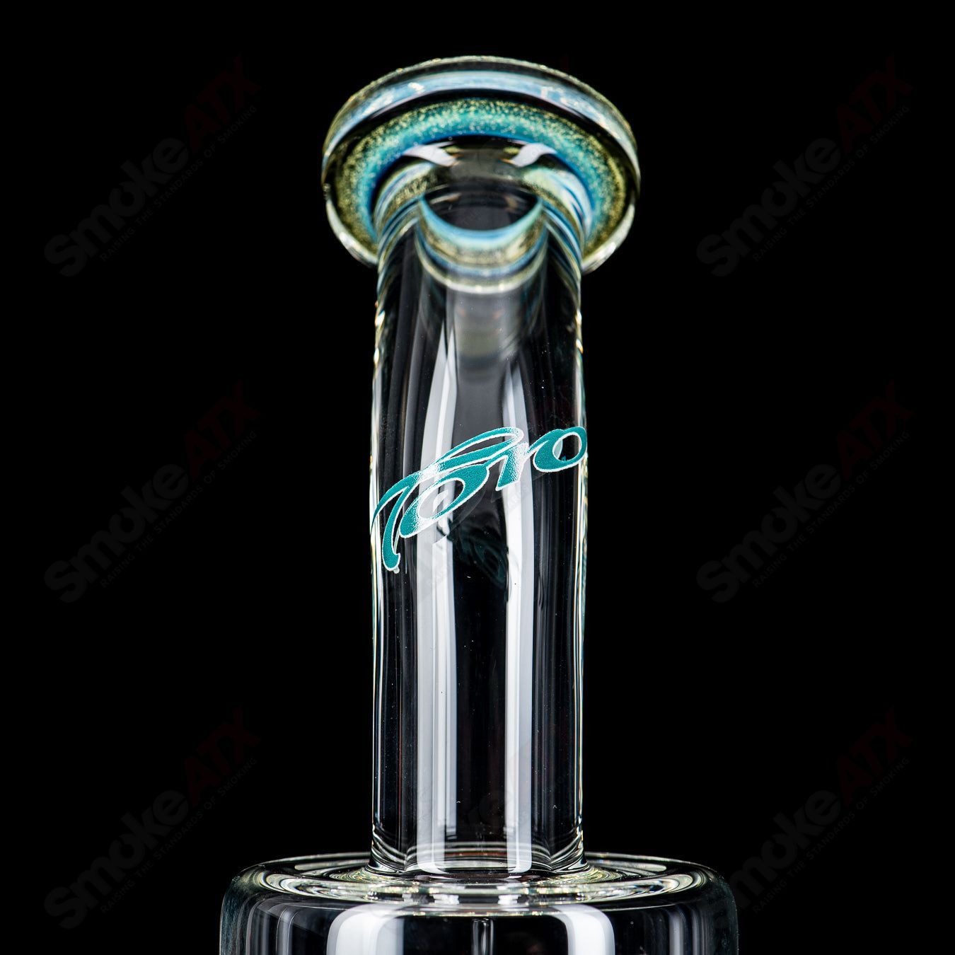 Toro Glass Double Micro 7/13 Arm Perc waterpipe with worked sections, showcasing intricate glasswork and multiple percolation arms.