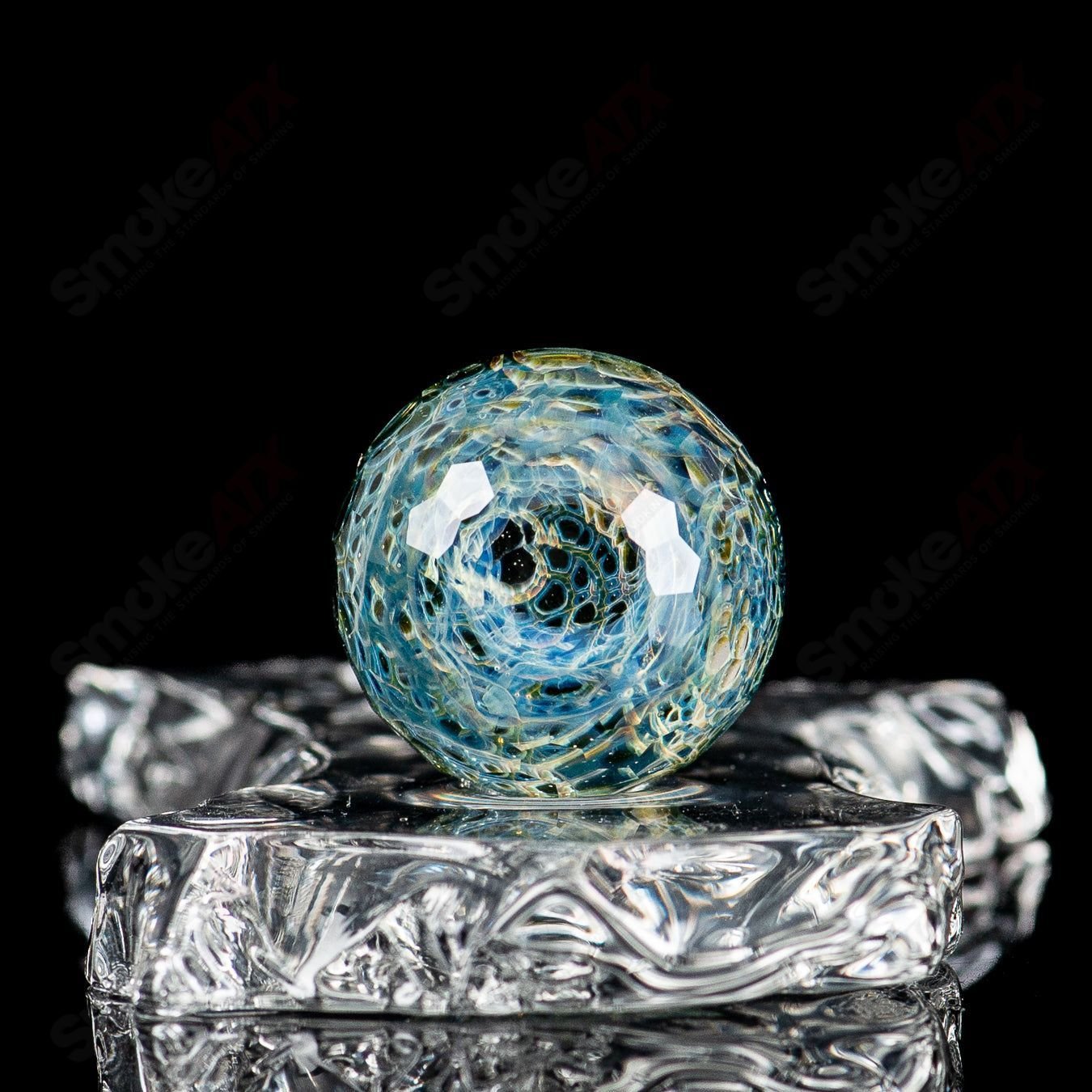 2 Faceted Eye Marble Indo Glass x Fatal Facets - Smoke ATX