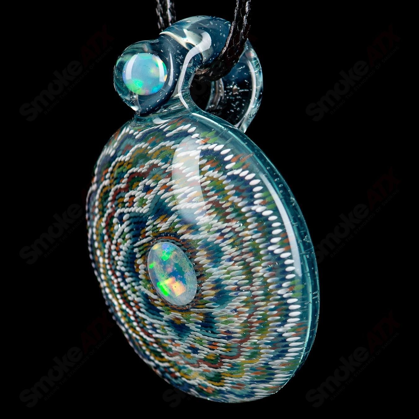 2 Geometric Pendant JH Glassworks - Smoke ATX