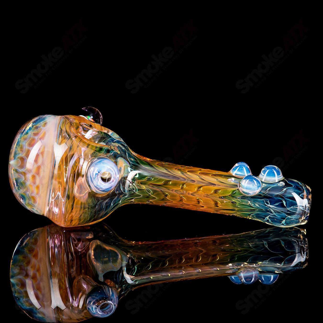 2 Honeycomb Spoon by Splatt Glass - Smoke ATX