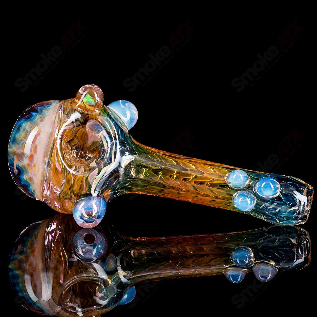 2 Honeycomb Spoon by Splatt Glass - Smoke ATX