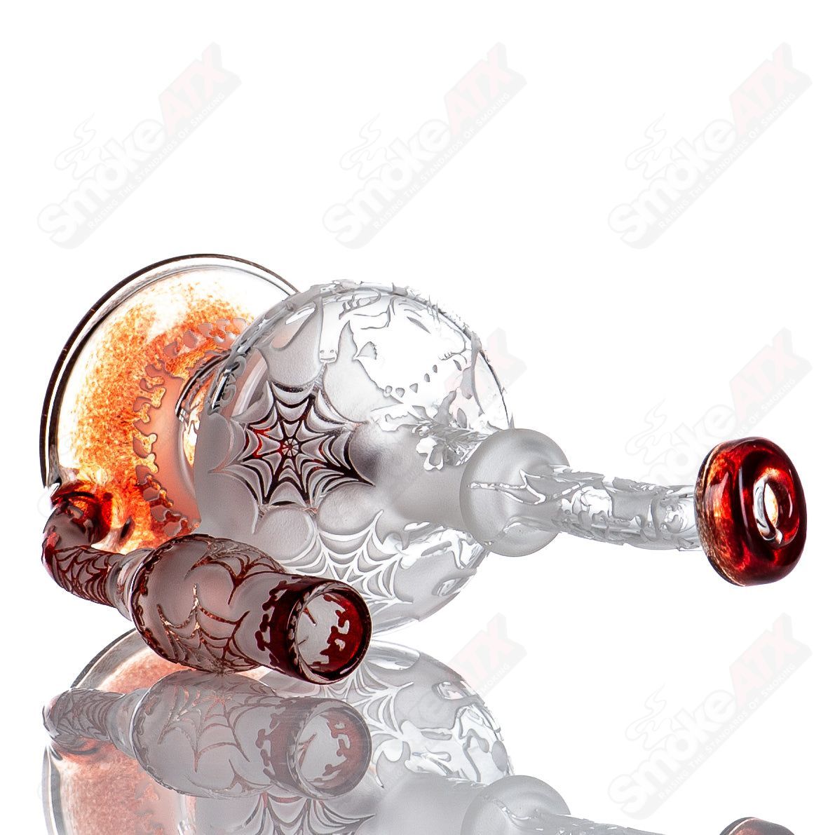 2 Image Blasted Tube by Long Island Glass - Smoke ATX