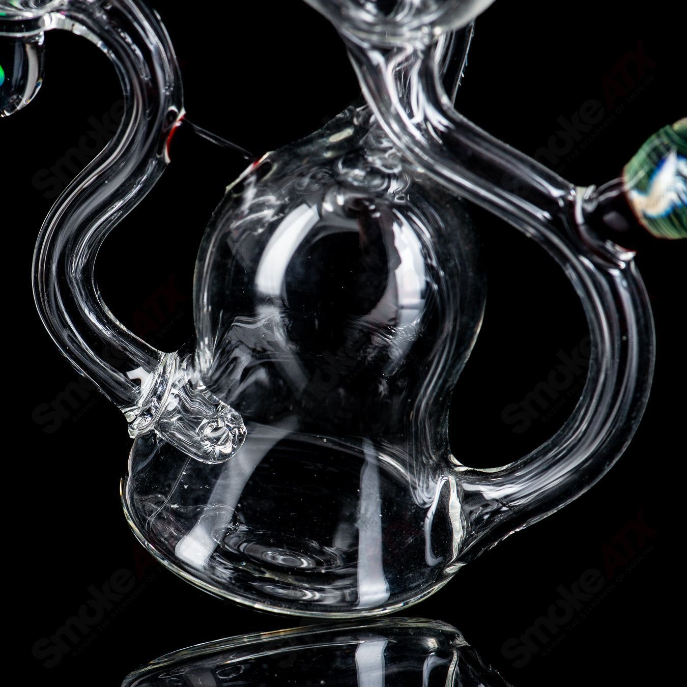 2 NJR Faceted Spinner Recycler w/ Opal - Smoke ATX