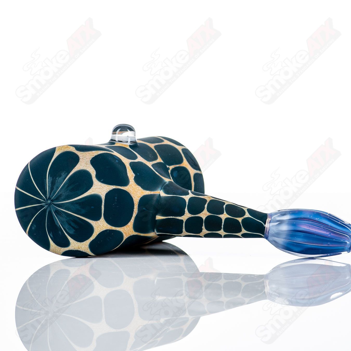 Glass Proxy Attachment by Robertson Glass for Puffco Tops, clear glass with detailed design for enhanced vapor experience.