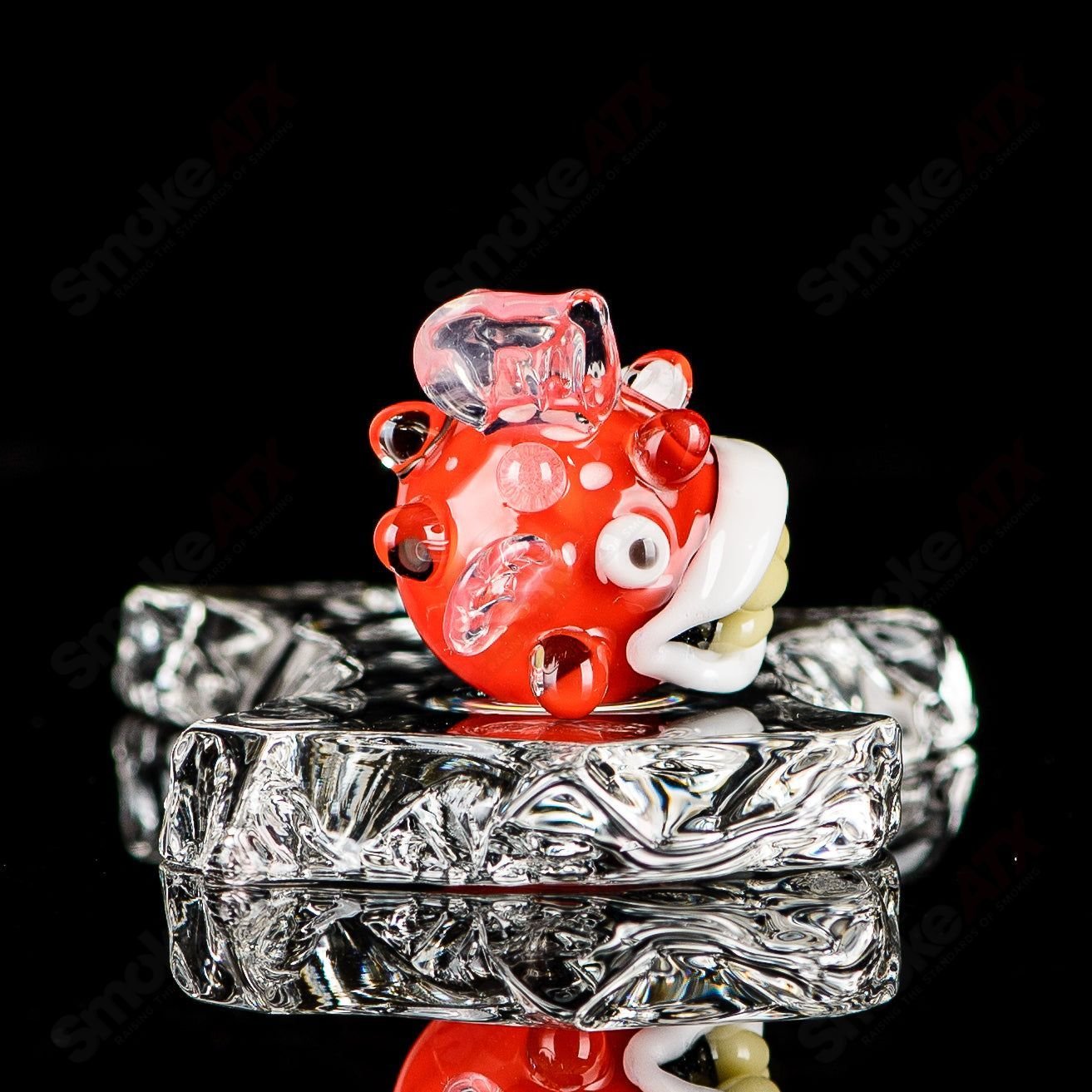 Chadd Lacy Glass Heady Pendant featuring a marble puffer slurper design with vibrant colors and intricate glasswork.