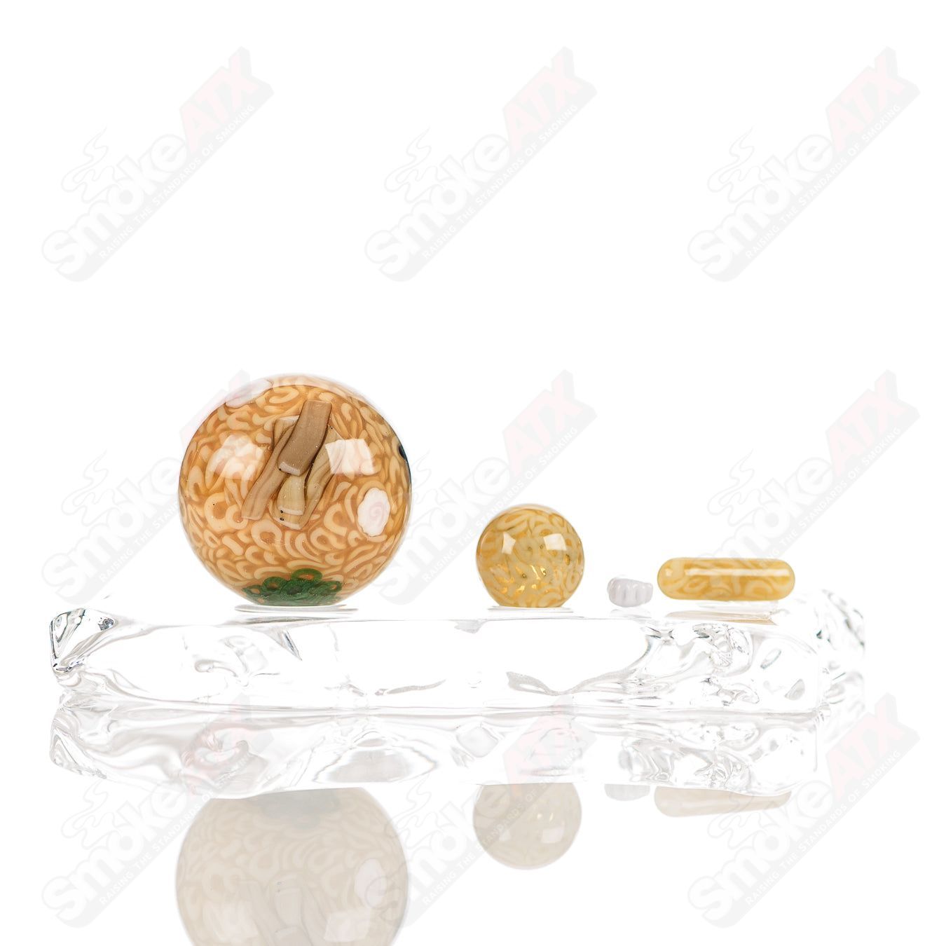 2 Ramen Marble Cap Set Dojo Glass - Smoke ATX