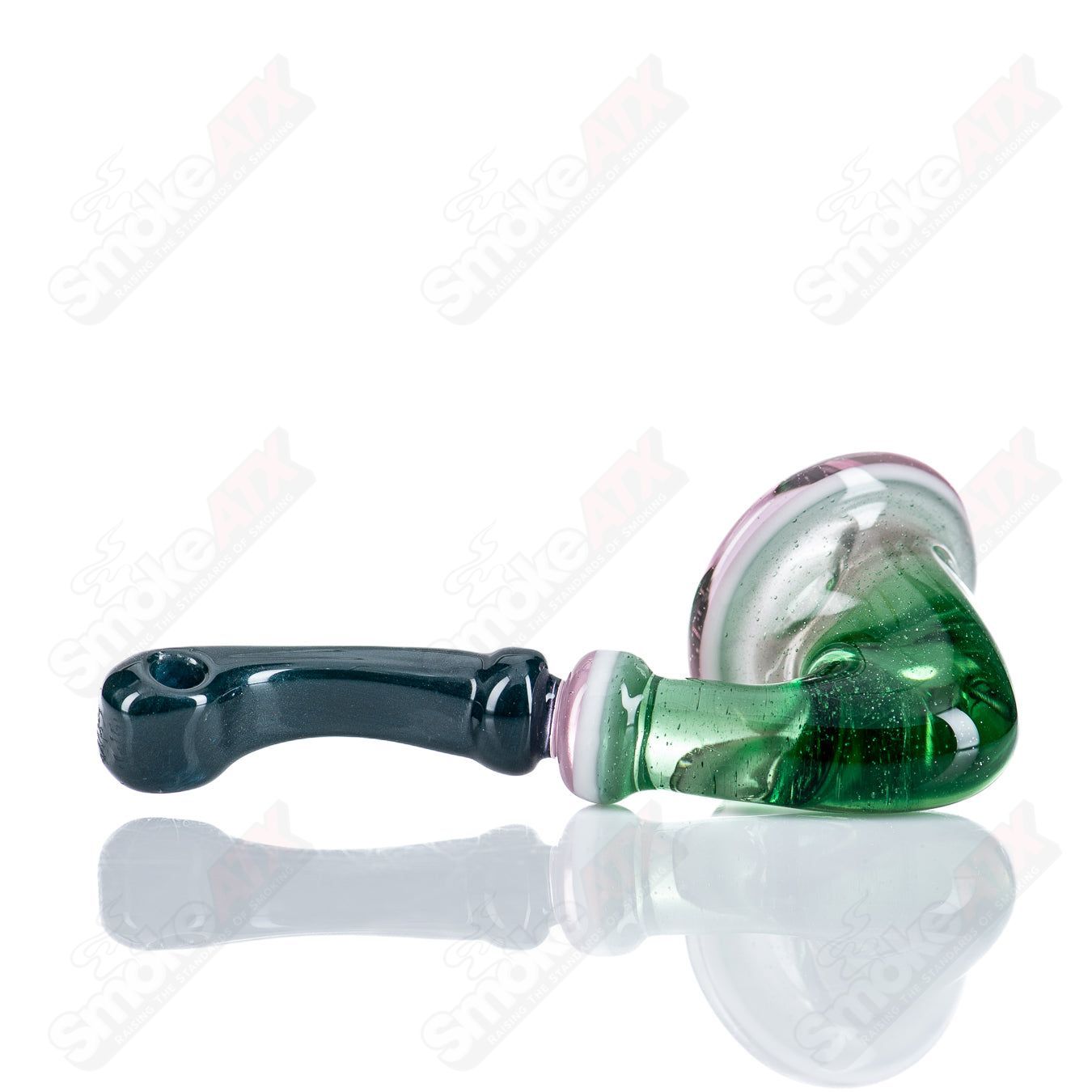 JMass Sherlock Pendant V1 heady glass pendant featuring a detailed Sherlock Holmes design on clear glass.
