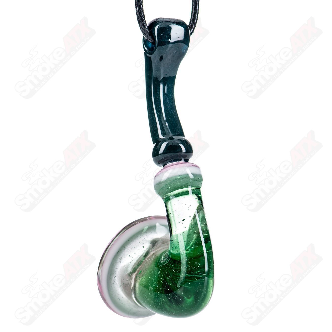 JMass Sherlock Pendant V1 Heady Glass pendant featuring a detailed Sherlock Holmes-inspired design on clear glass.