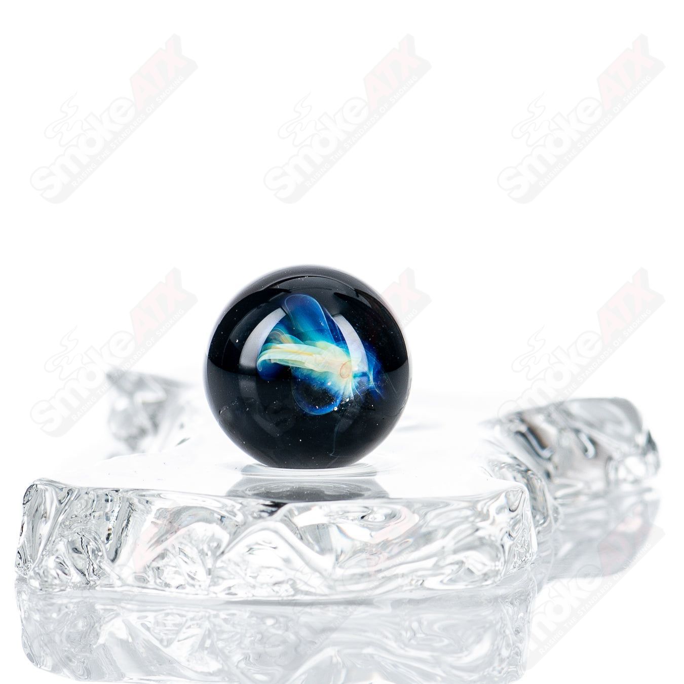 JMass Heady Glass Slurper Marble with vibrant swirl patterns, crafted for smooth handling and aesthetic appeal.