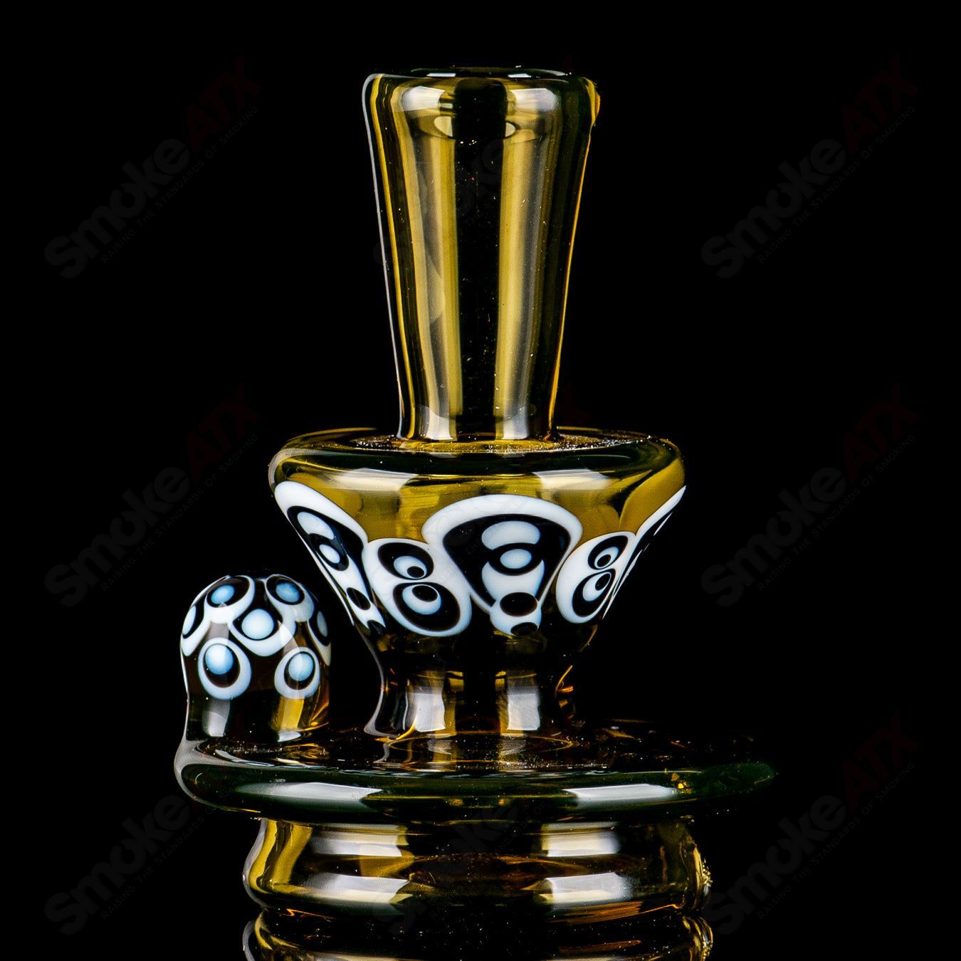 Geoff Made Glass UV Dot-Stack Dry Puffco Top for Indo X, heady glass accessory with colorful dot design for Puffco vaporizer.