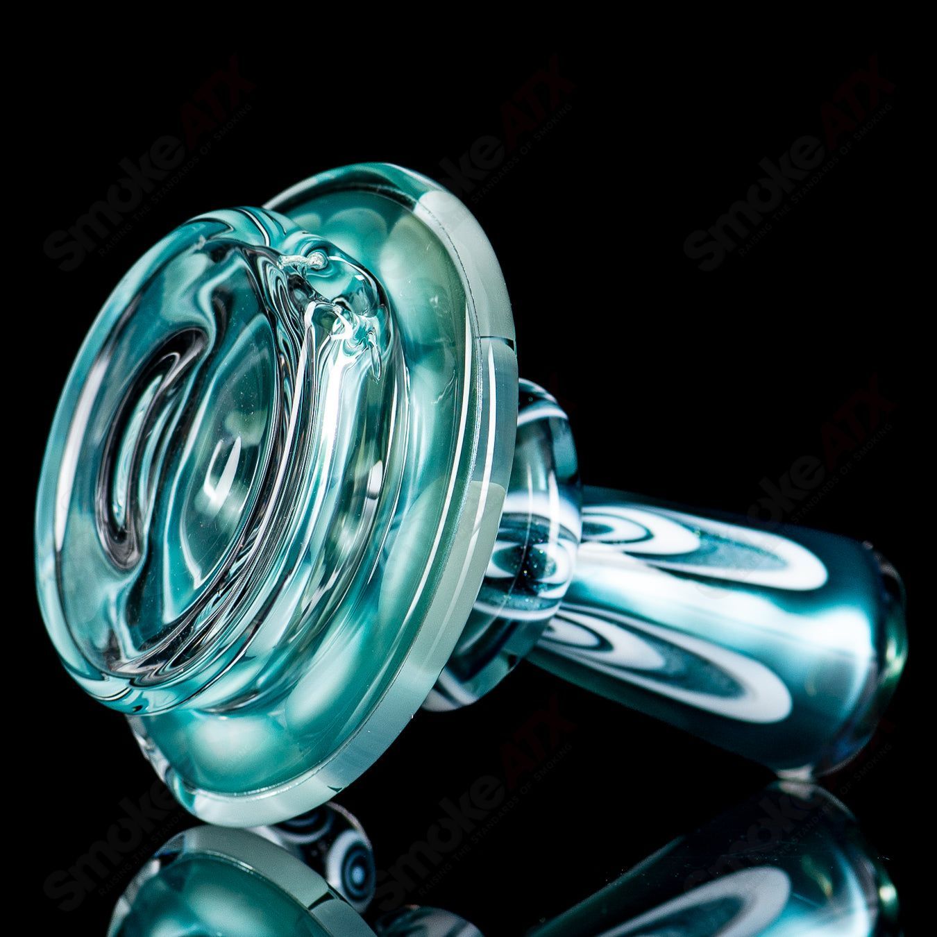 Colorful UV full pattern Puffco dry top by Geoff Made Glass for Puffco devices, featuring vibrant heady glass design.