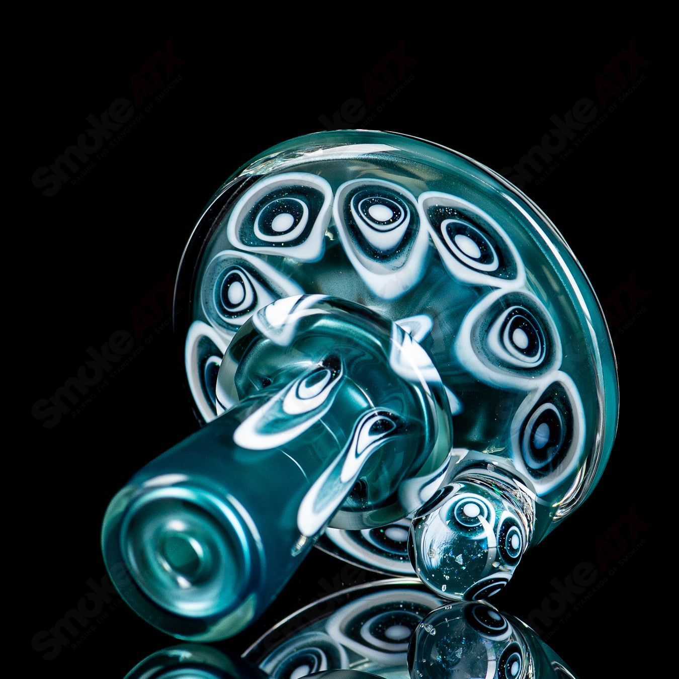 Colorful UV full pattern Puffco dry top by Geoff Made Glass for Puffco devices, featuring vibrant heady glass design.
