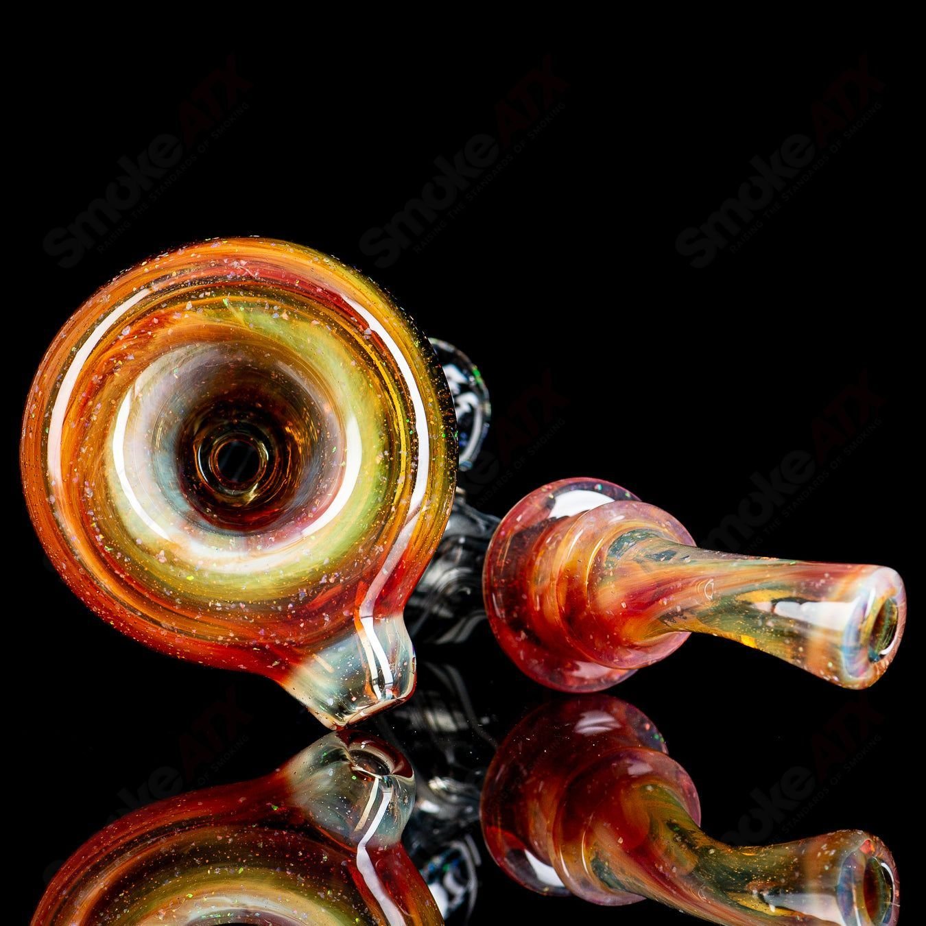 Heady Glass Wig Wag Sherlock pipe by JMass featuring colorful, intricate glass design and distinctive Sherlock style.