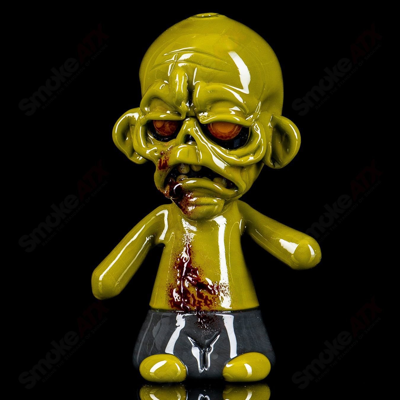 Ghost #2 Zombie Hand Pipe made of heady glass featuring a detailed zombie hand design for smoking.