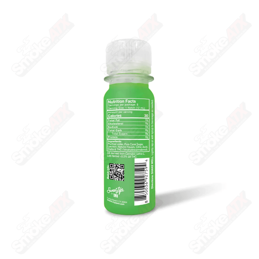 200mg Berry Delight Hemp D9 syrup in a 2 fl oz bottle from Sweet Life by Qwin, featuring vibrant berry flavor and THC-infused hemp drink.