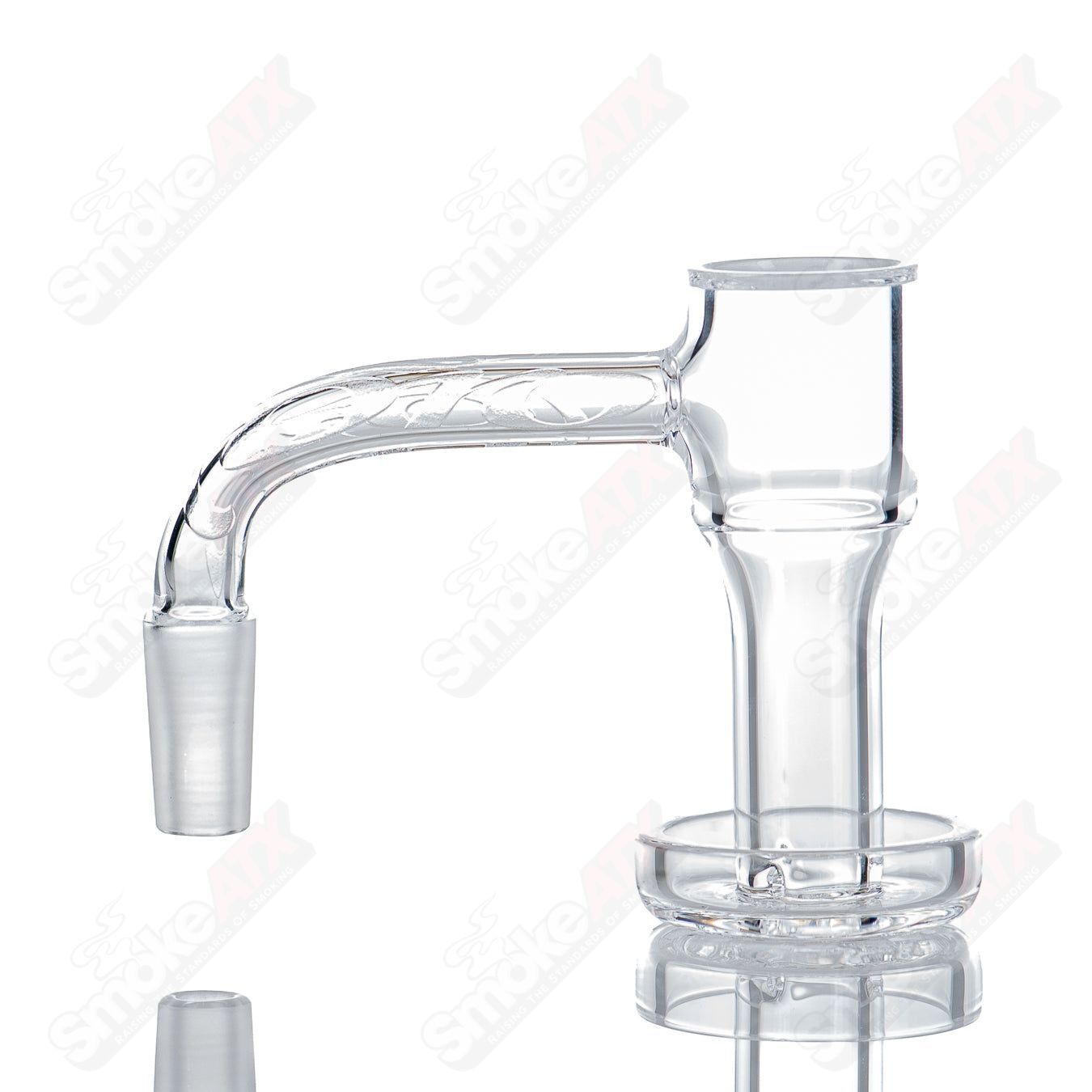 20mm 10/90 Flame Polished Vortex Quartz Toro Glass showcasing intricate vortex design and smooth flame polish finish.