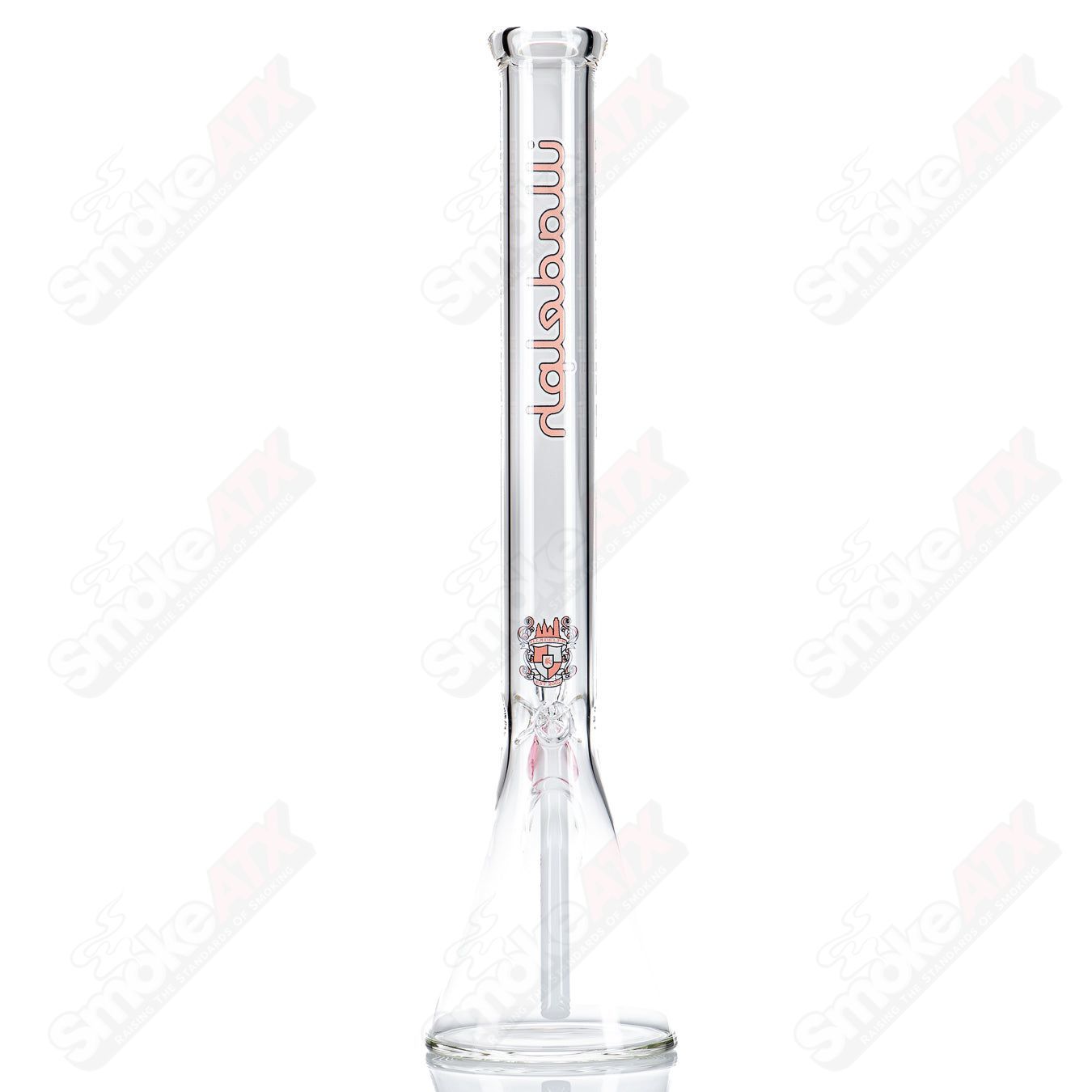 Pink 21-inch tall glass beaker from Illadelph, featuring a sleek laboratory-style design for scientific or artistic use.