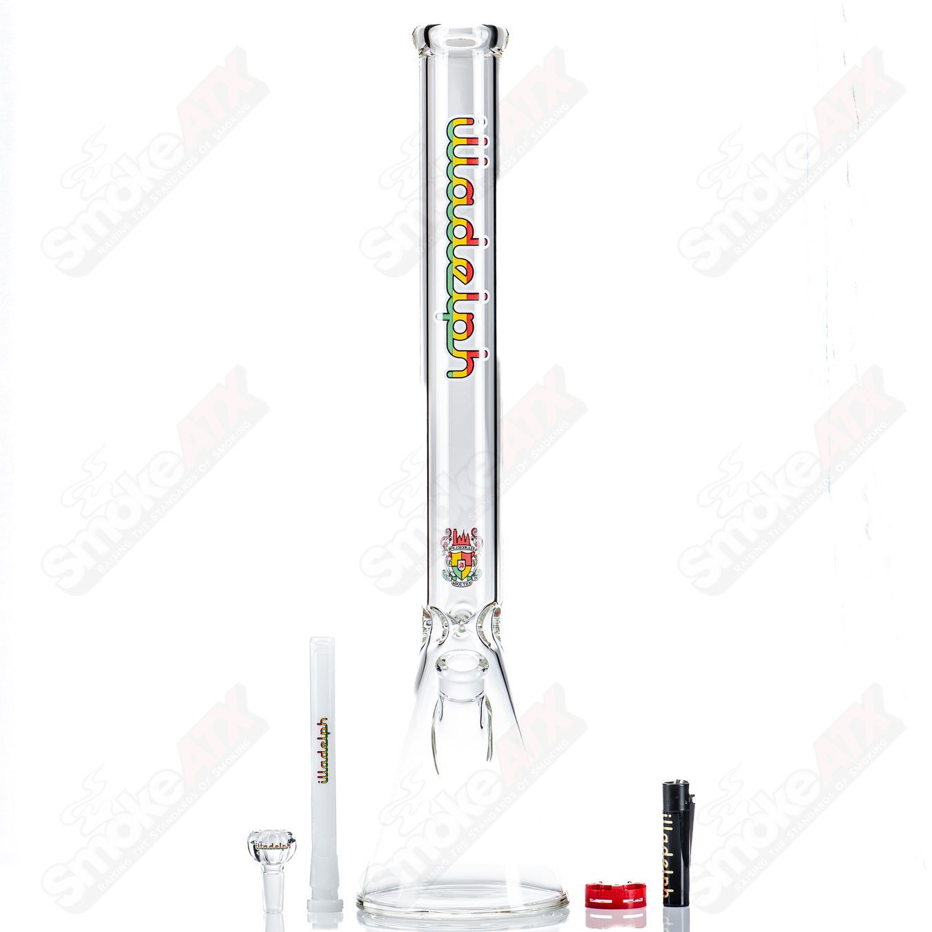 21" Tall Beaker (Rasta) Illadelph - Smoke ATX