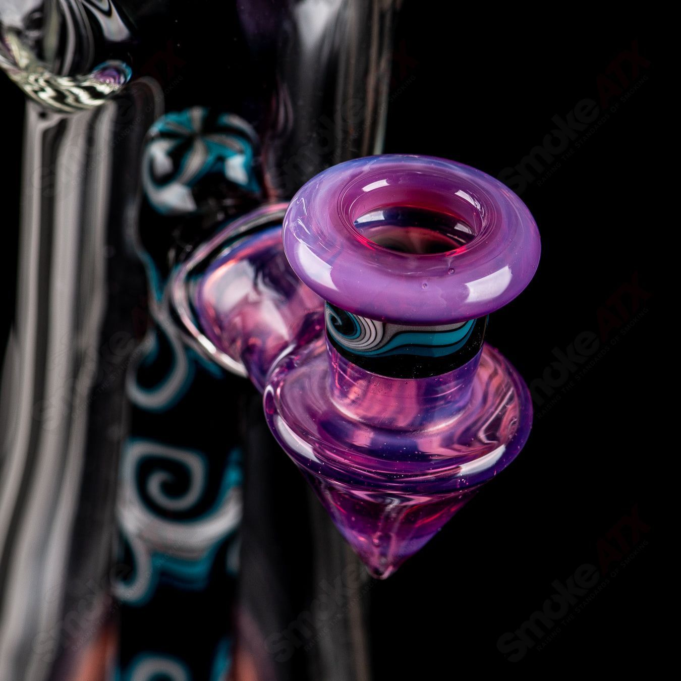21-inch Zyklon Recycler by Mad Rob Glass, colorful heady glass piece with intricate recycler design and vibrant glasswork.