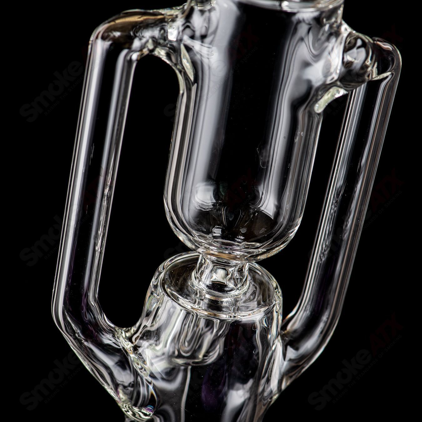 21-inch Zyklon Recycler by Mad Rob Glass, colorful heady glass piece with intricate recycler design and vibrant artwork.