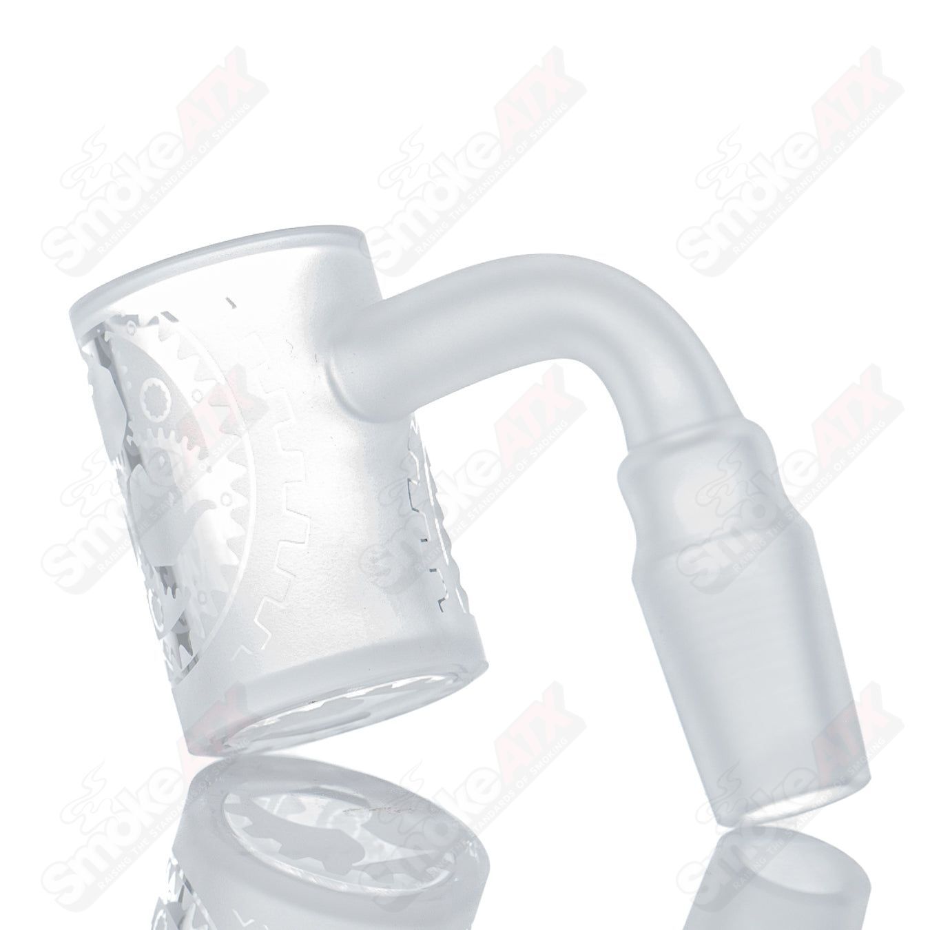 25mm fully blasted 14/90 quartz Grail by Toro Glass, showcasing intricate textured glass with a clear and sturdy design.