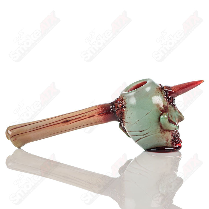 Zombie Head Spoon w/ Glow Eyes Ghost Glass - Smoke ATX