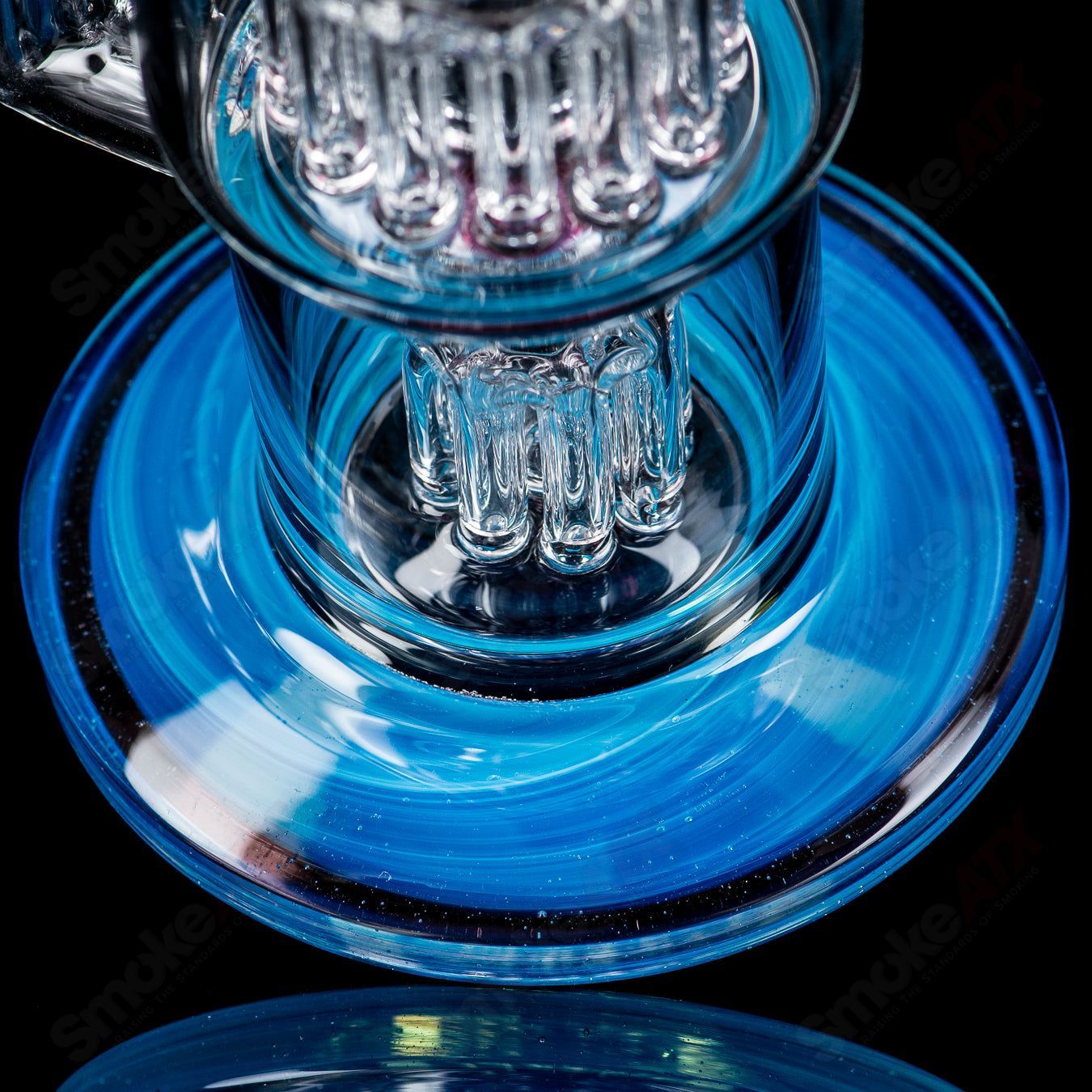 Toro Glass 14mm 8/13 Double Macro XL bubbler with full color accents, showcasing intricate glass design and vibrant details.