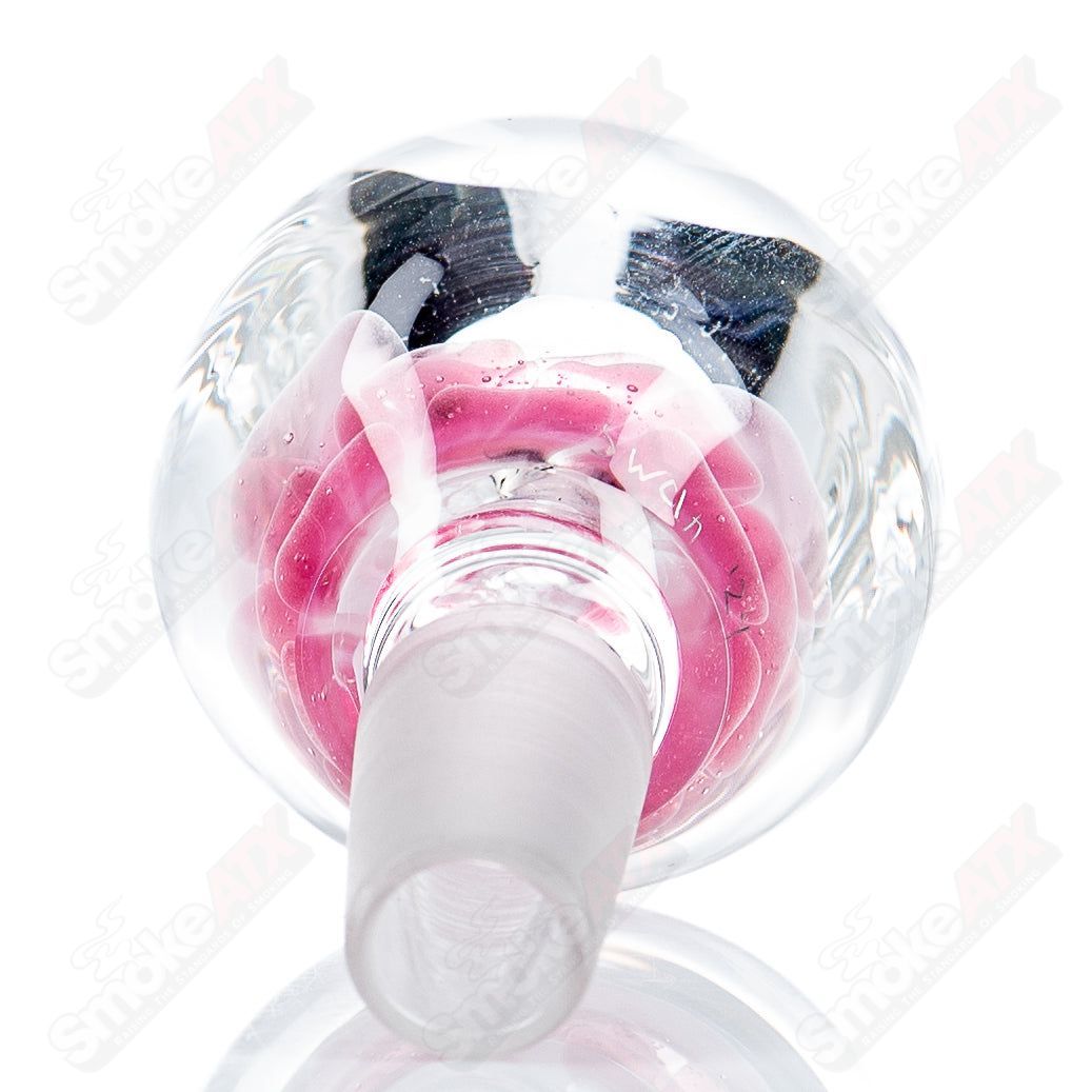 Swan Glass 14mm Flower Marble Bowl, Heady Glass, with colorful flower and marble design for smoking accessories.