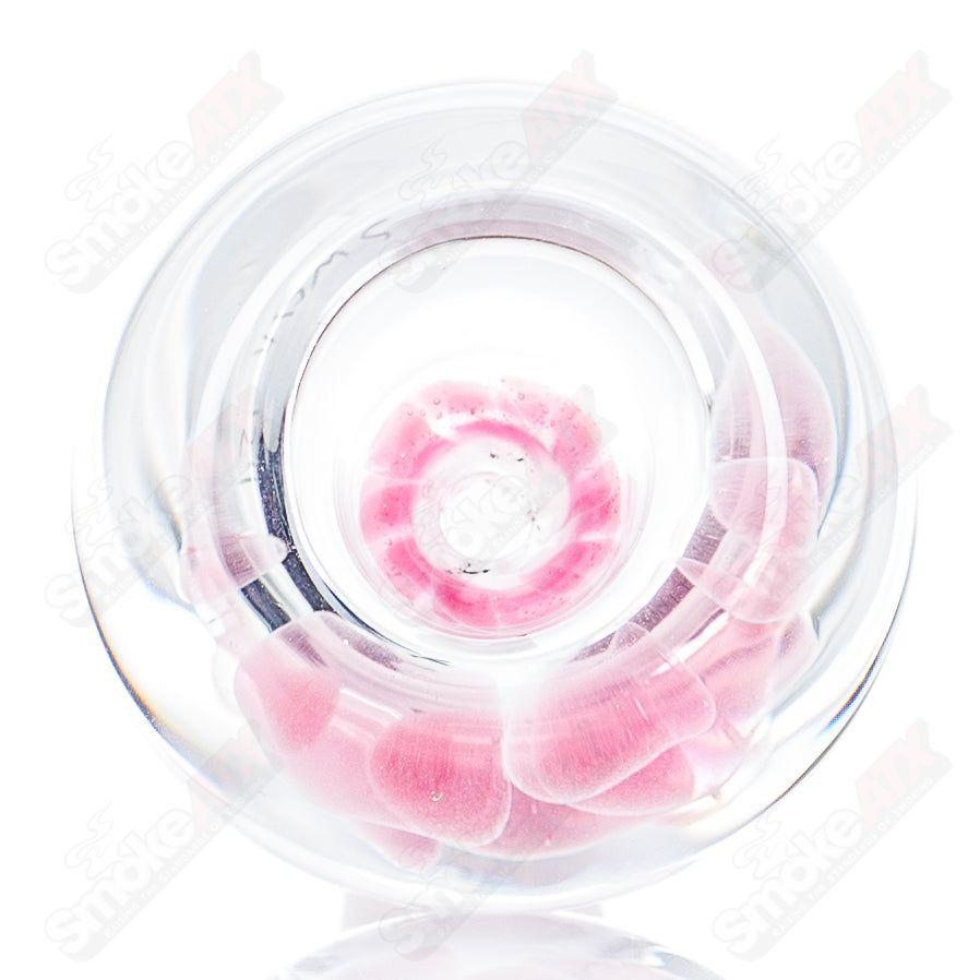 Swan Glass Flower Marble Bowl, 14mm heady glass bowl with colorful flower and marble design for smoking accessories