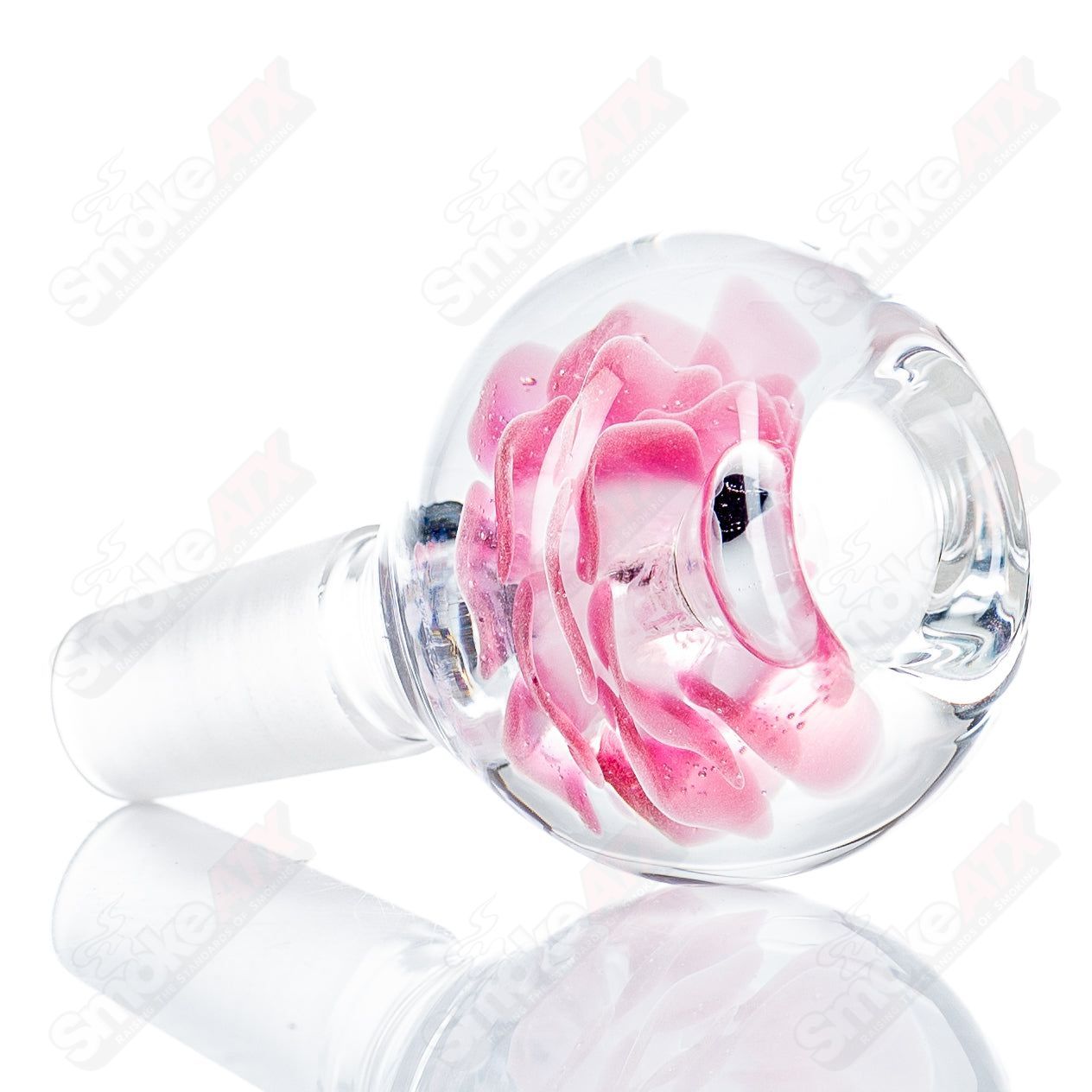 Swan Glass 14mm Flower Marble Bowl, heady glass bowl with colorful flower marble design for dabbing or smoking.