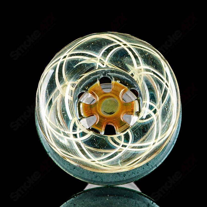 Mobius 19mm UV Color Elements Multi-Hole Glass Bowl for smoking, featuring vibrant UV-reactive colors and multiple holes.