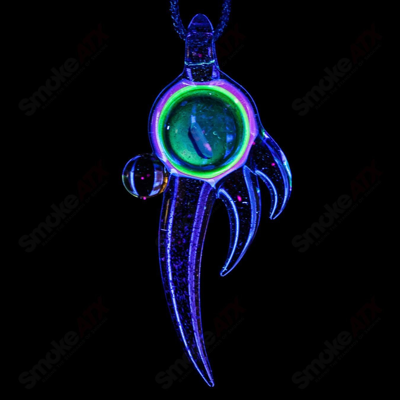 Dosh Glass #3 Amulet Pendant made of Dosh Glass, featuring a colorful, intricate heady glass pendant with amulet design.