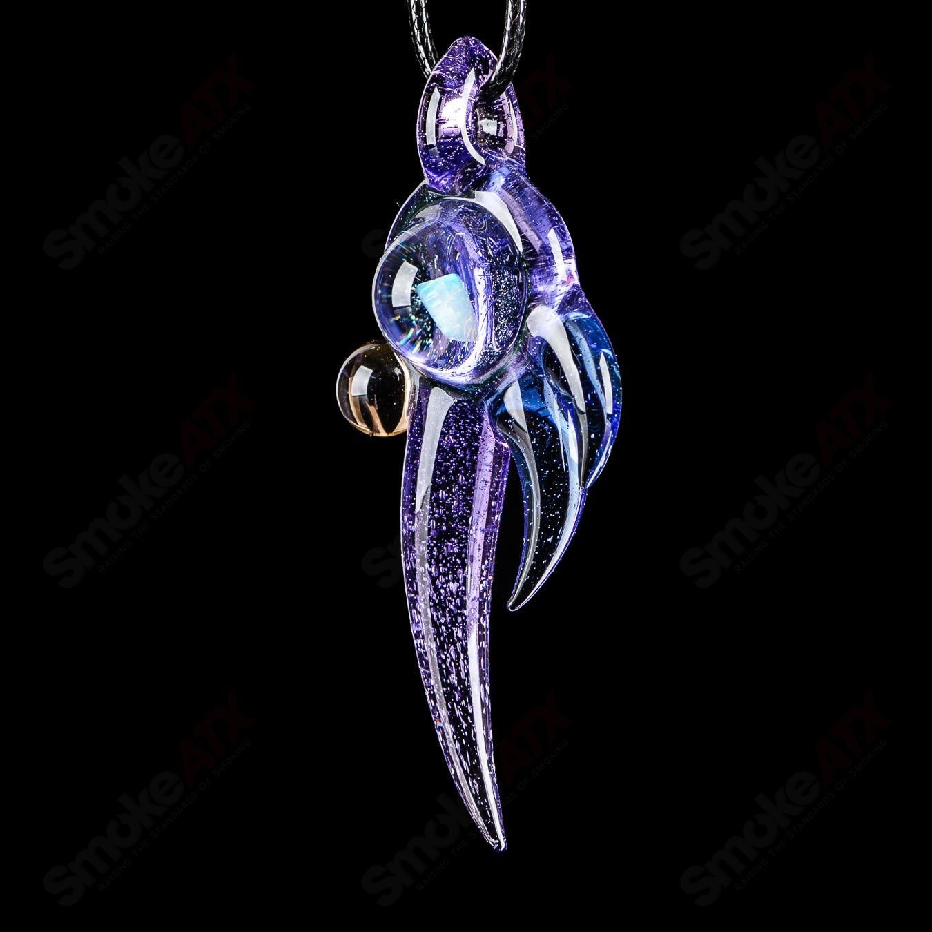 Dosh Glass #3 Amulet Pendant made of colorful Dosh Glass, featuring intricate heady glass design and pendant shape.
