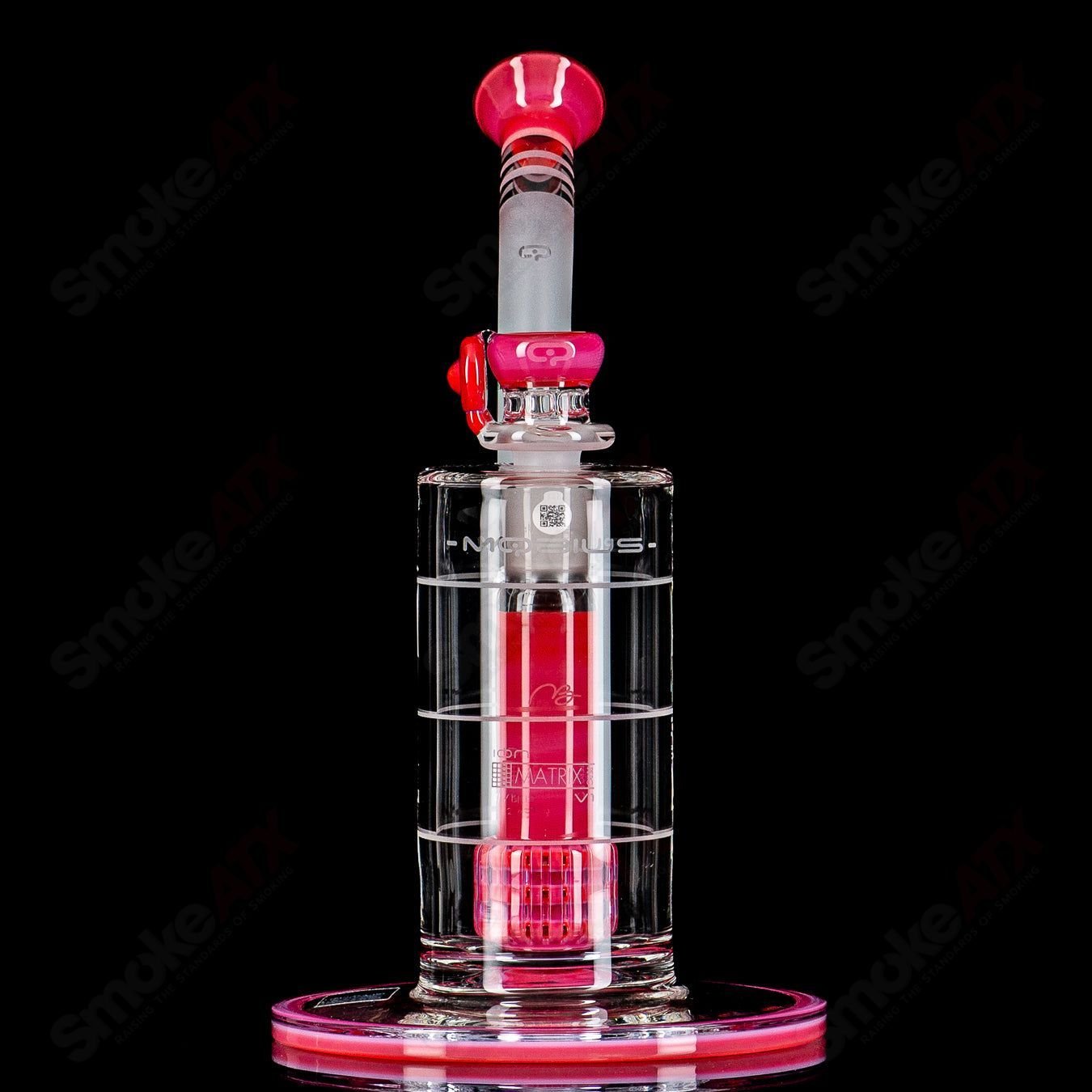 Mobius Ion Matrix V1 Hybrid Series glass waterpipe with sleek design and multiple percolators for smooth smoking.