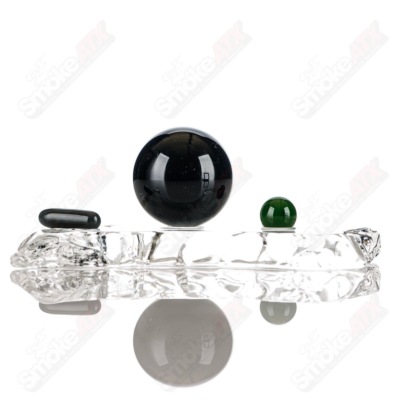 JH Glassworks Mountain Slurper Marble heady glass set featuring three colorful mountain-themed marble accents