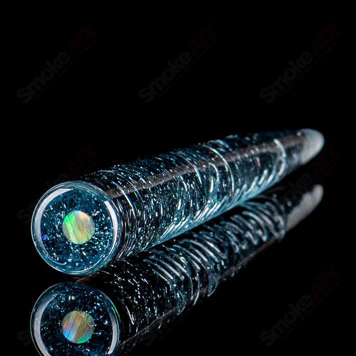 Sovereignty Glass Heady Glass spiral poker tool with blue opal accents and intricate design for glass pipe accessories.