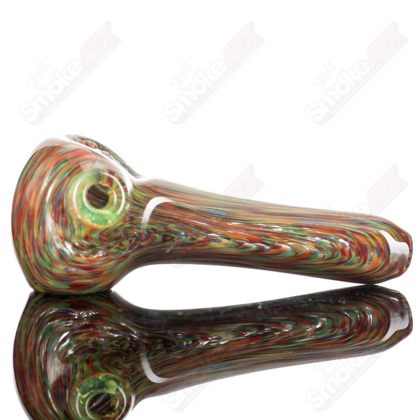 3 Rainbow Grit Reversal Spoon by JMK Glass - Smoke ATX