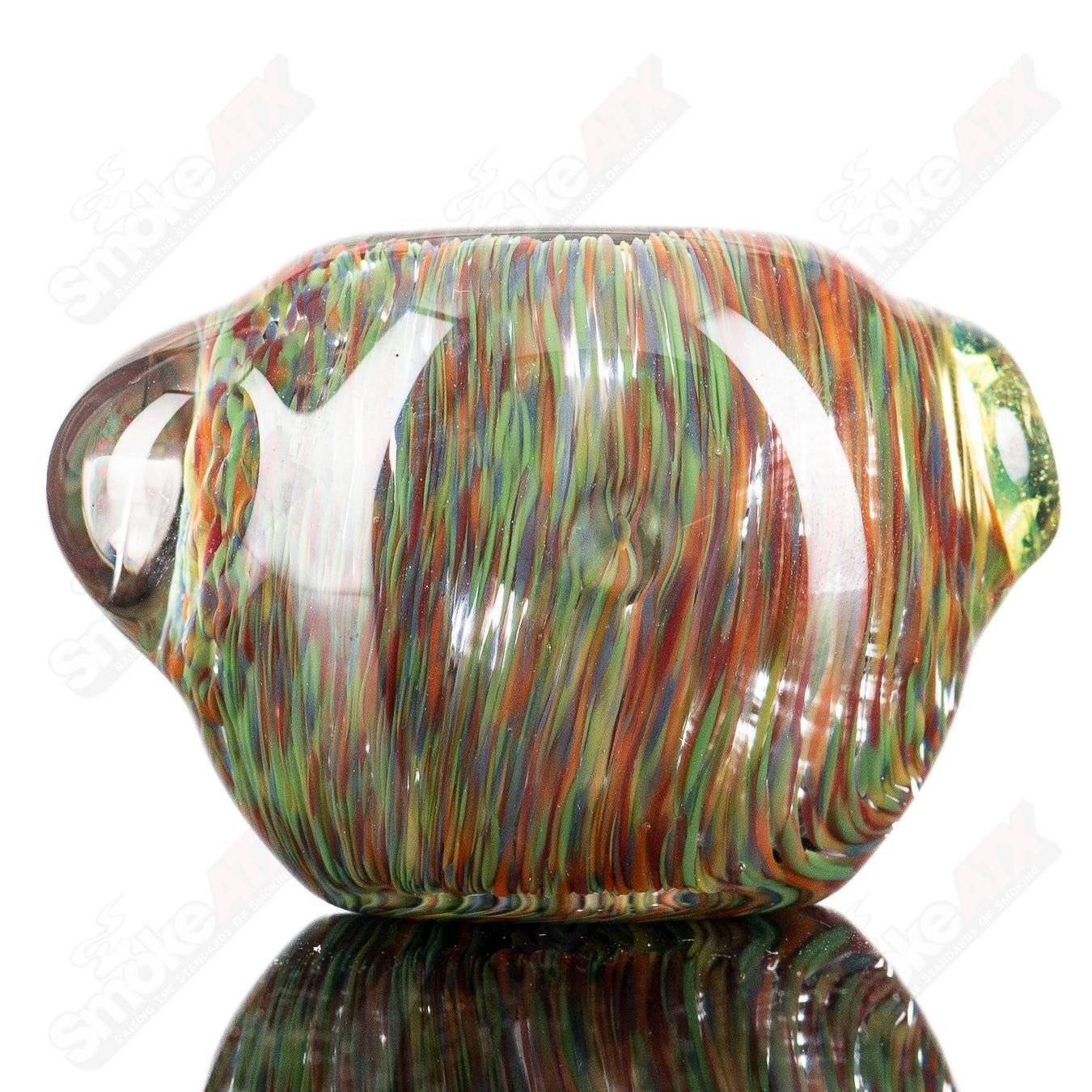 3 Rainbow Grit Reversal Spoon by JMK Glass - Smoke ATX