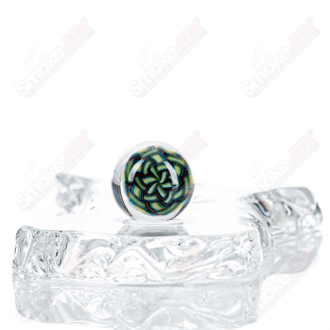 JMass Heady Glass 3 Slurper Marble featuring colorful glass marbles on a transparent glass pipe.