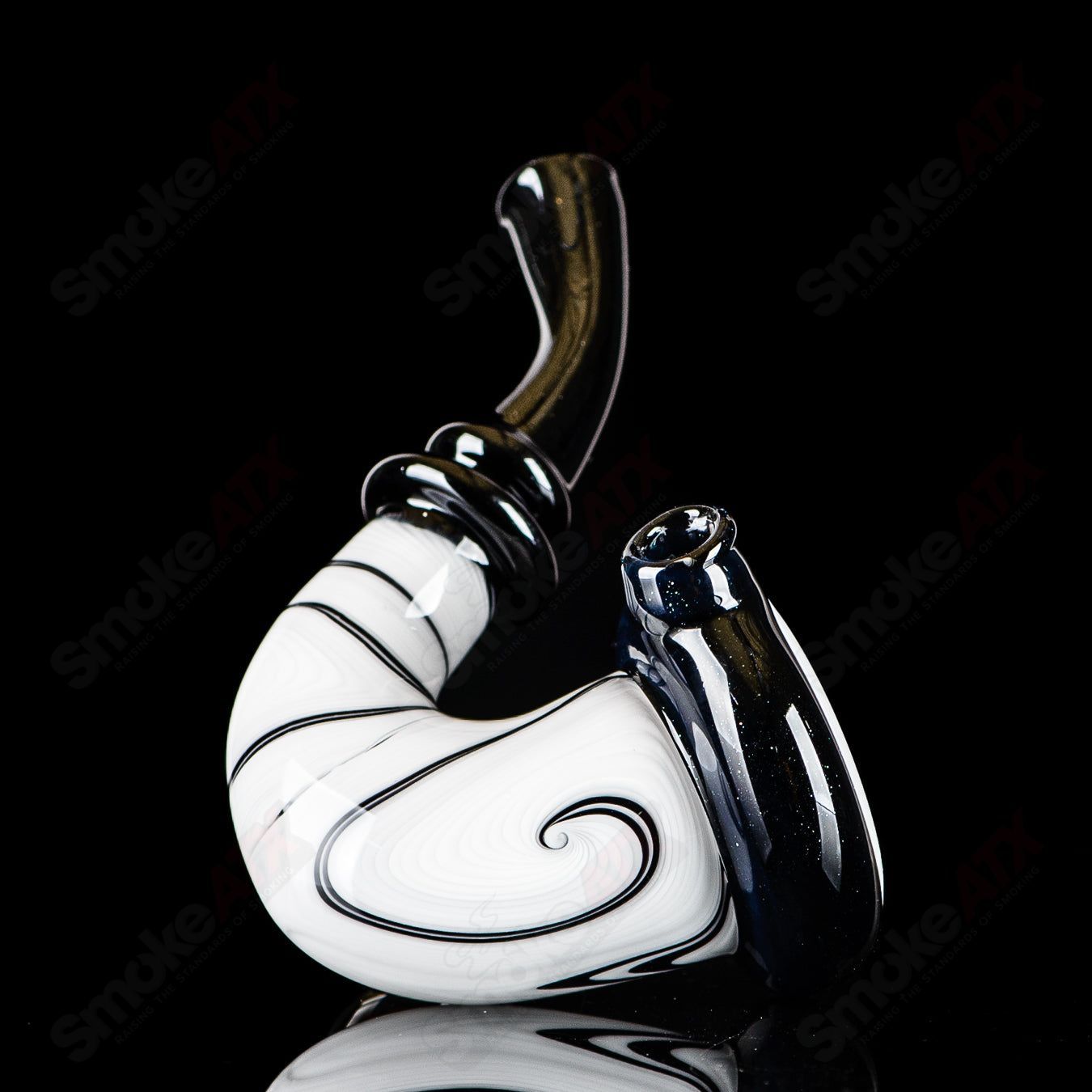 Small Wig Wag Sherlock heady glass by JMass with a milli accent, featuring intricate glasswork and vibrant colors.