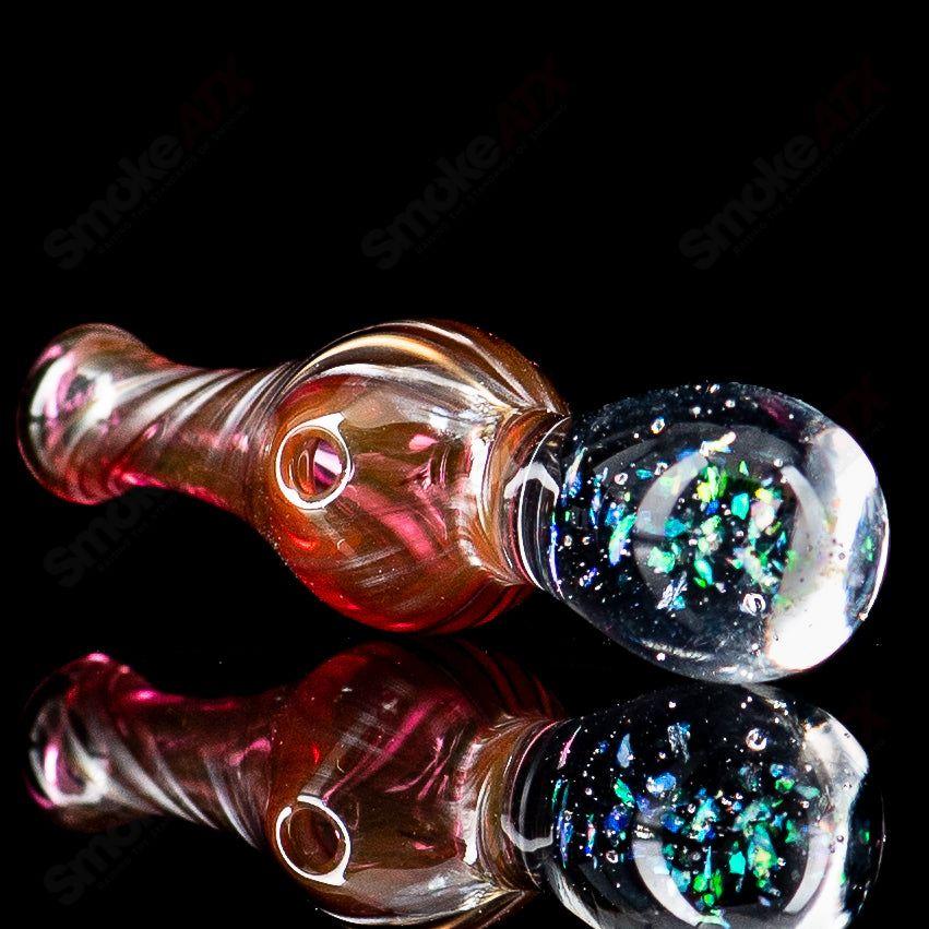 Colorful UV Puffco Joystick heady glass Puffco top by Geoff Made Glass with vibrant design and intricate details.