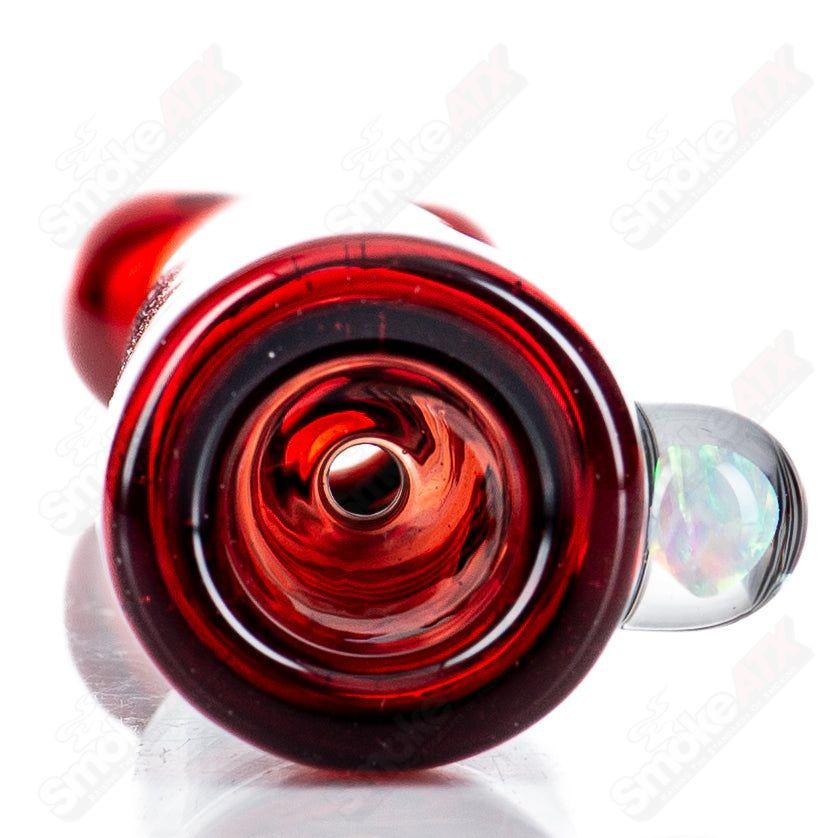 Kirkland Glassworks Wig Wag Chillim, a colorful heady glass chillum with a vibrant wig wag pattern and intricate glass details.