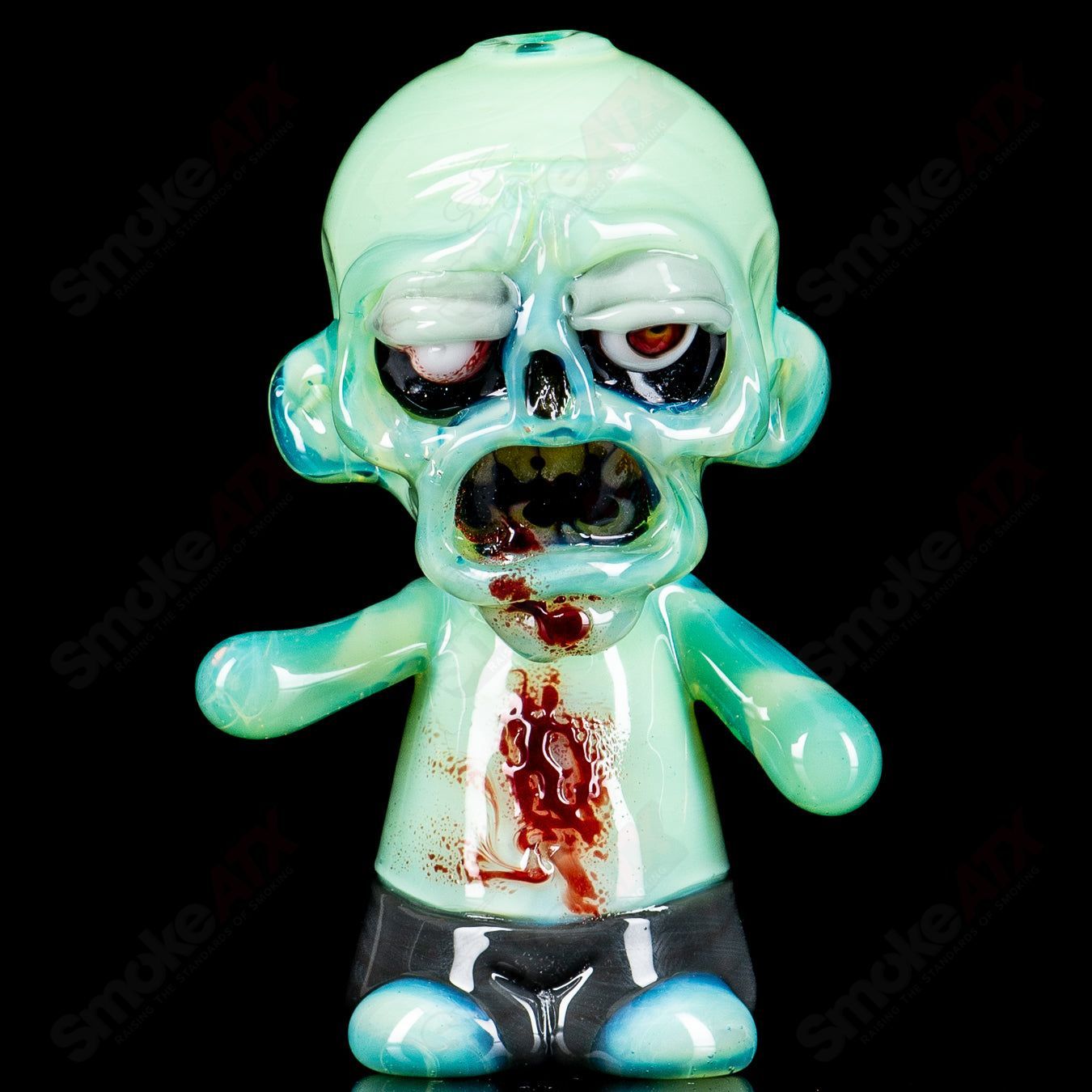 Ghost Heady Glass Zombie Hand Pipe featuring a detailed zombie hand design, perfect for collectible smoking accessories.