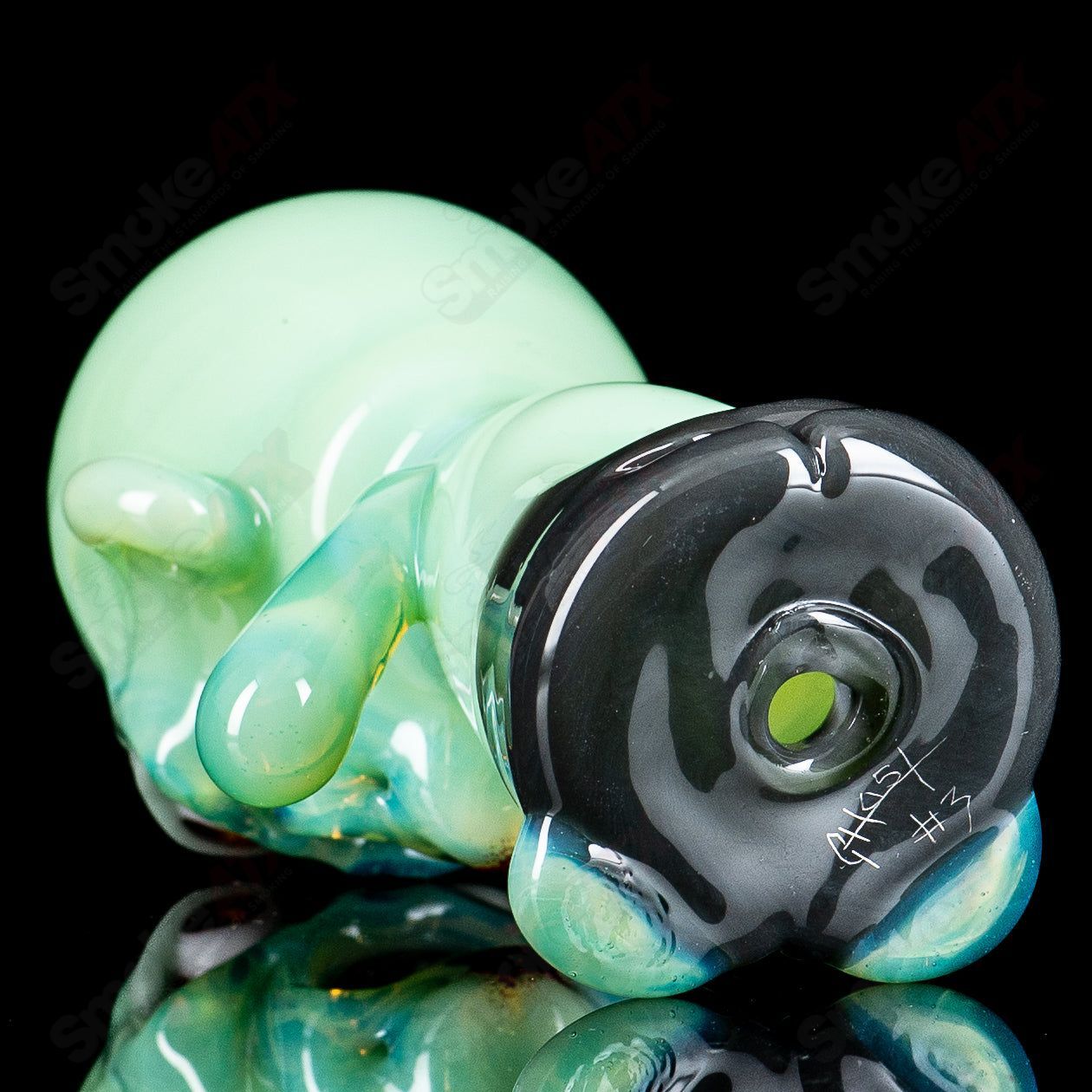 Ghost #3 Zombie Hand Pipe, a heady glass hand pipe featuring a detailed zombie hand design, perfect for collectible enthusiasts.