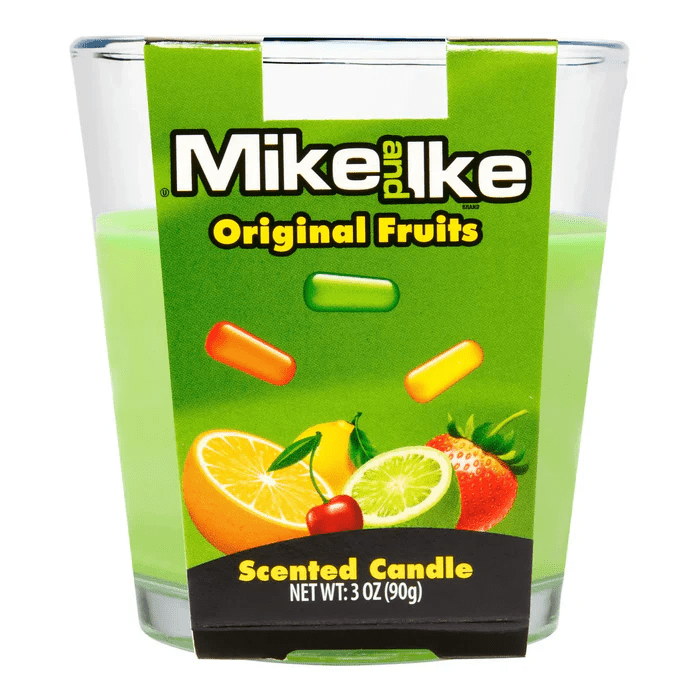 3oz Licensed Snacks Scented Candles featuring colorful snack-themed designs and a cozy candle flame.