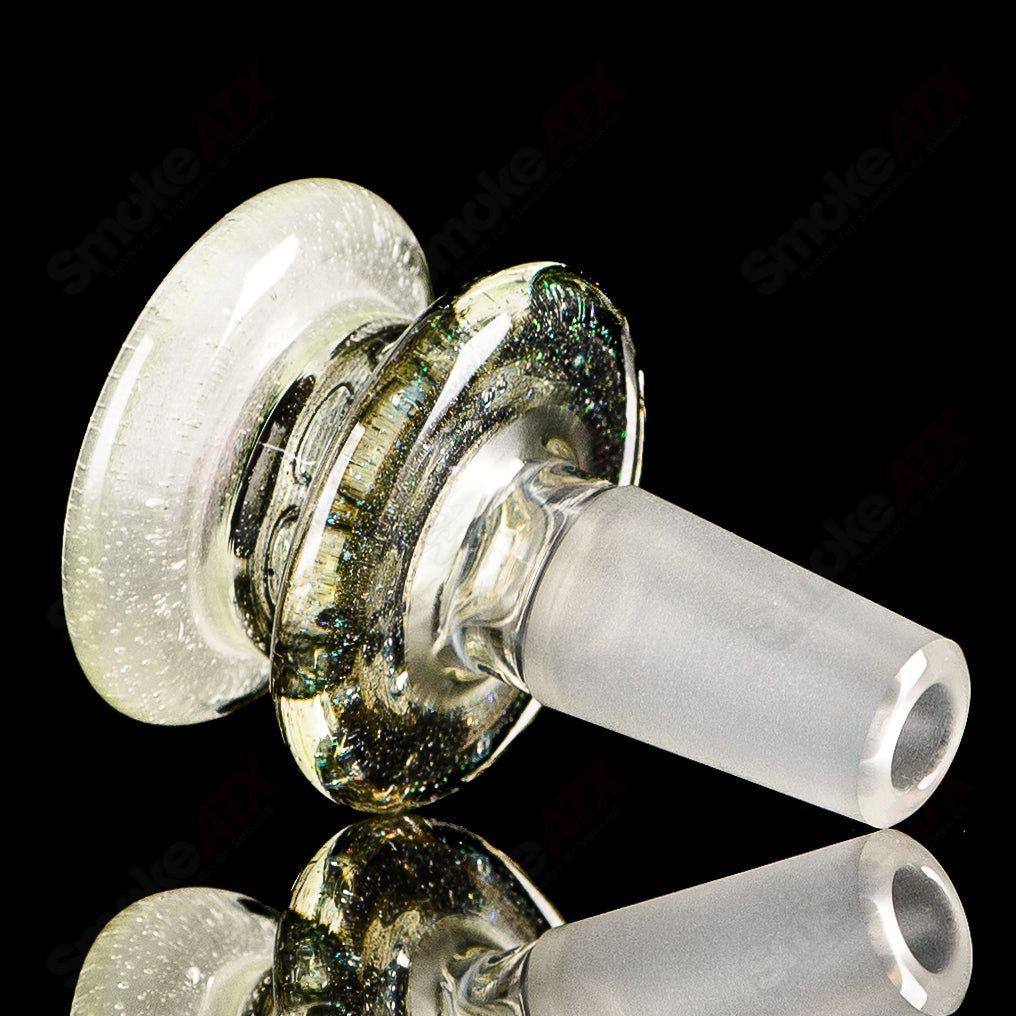Mobius Heady Glass 14mm UV Color Elements Multi-Hole Bowl, vibrant design with multiple holes for smoking accessories.
