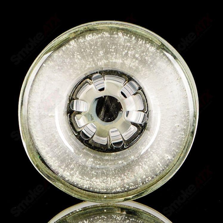 Mobius 14mm UV color elements multi-hole bowl for heady glass smoking pipes, featuring vibrant UV-reactive design.
