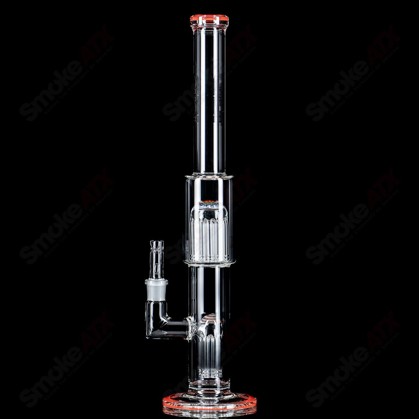 4 18mm 7/13 Arm Perc w Worked Sections Toro Glass - Smoke ATX